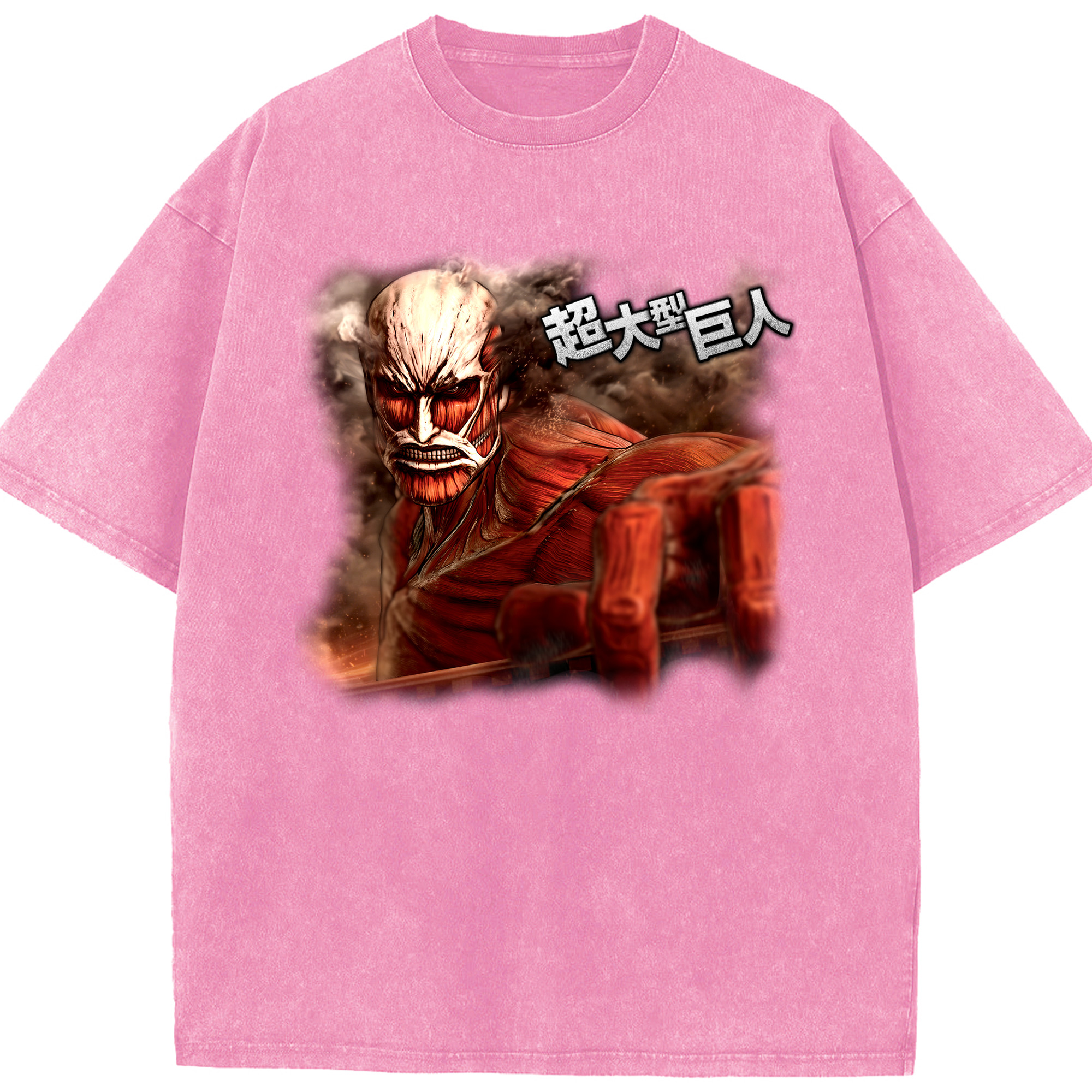 （画像用） 進撃の巨人 Attack on Titan 綿100% ヴィンテージ風 半袖Tシャツ（フロントプリント）